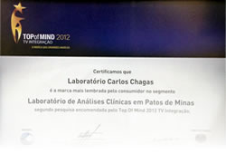 Top of Mind 2012 - Carlos Chagas Medicina Laboratorial